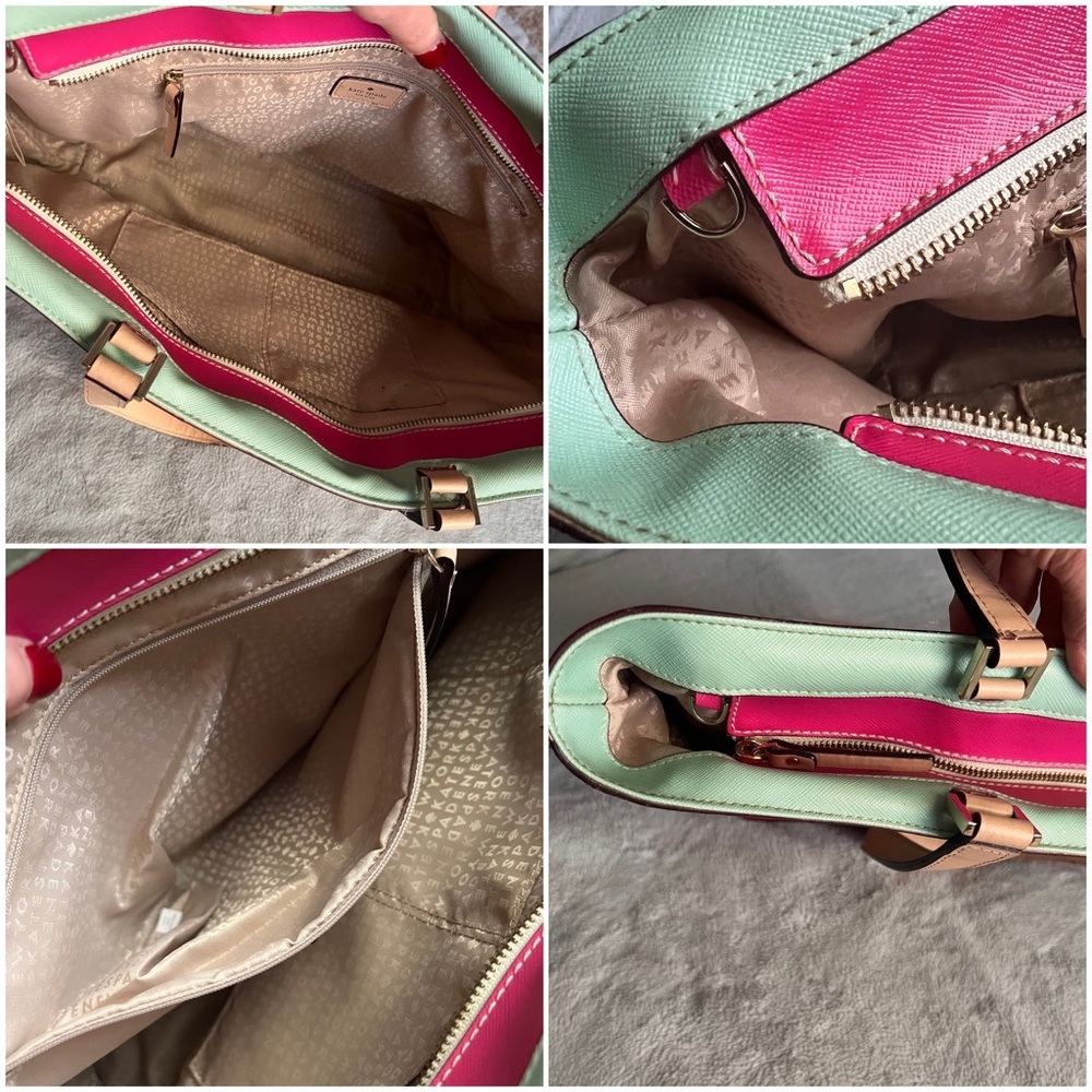 Kate Spade Grant Street Jules Tote Beach Stripe Grainy Vinyl Leather Bag Purse - Picture 14 of 17